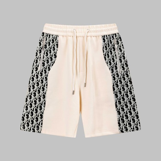 Dior Beige Sweat Shorts with Oblique Print Side Panels